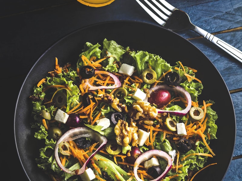 Colourful healthy meal presentation